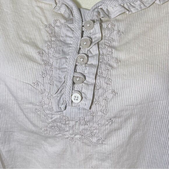 Bit & Bridle 100% Cotton Lightweight Striped Peasant Tunic Top Women's Size 1X - Picture 13 of 16